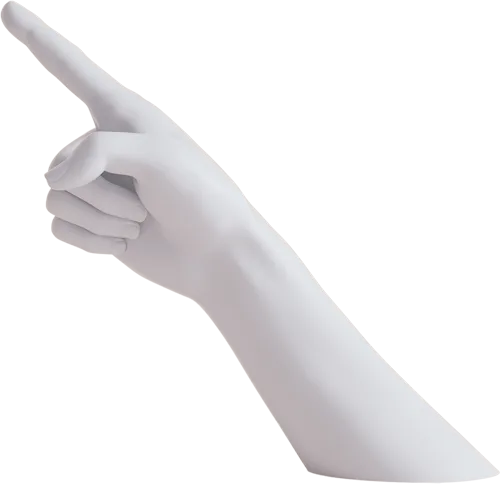 Marble hand pointing