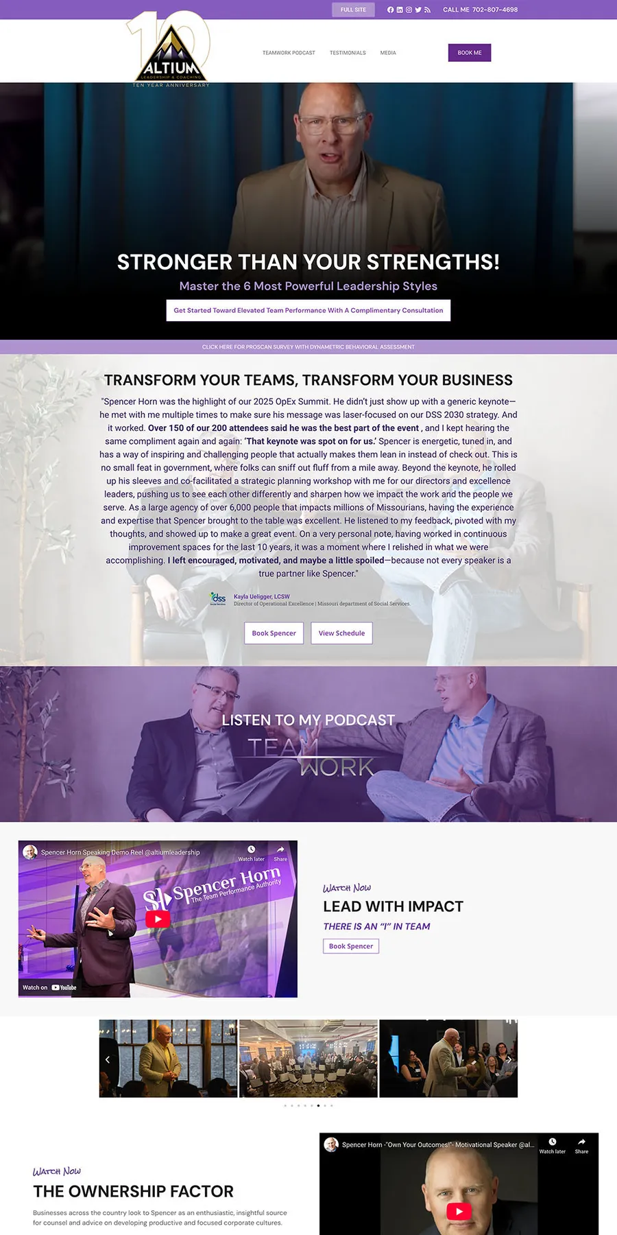 Altium Leadership website, full page