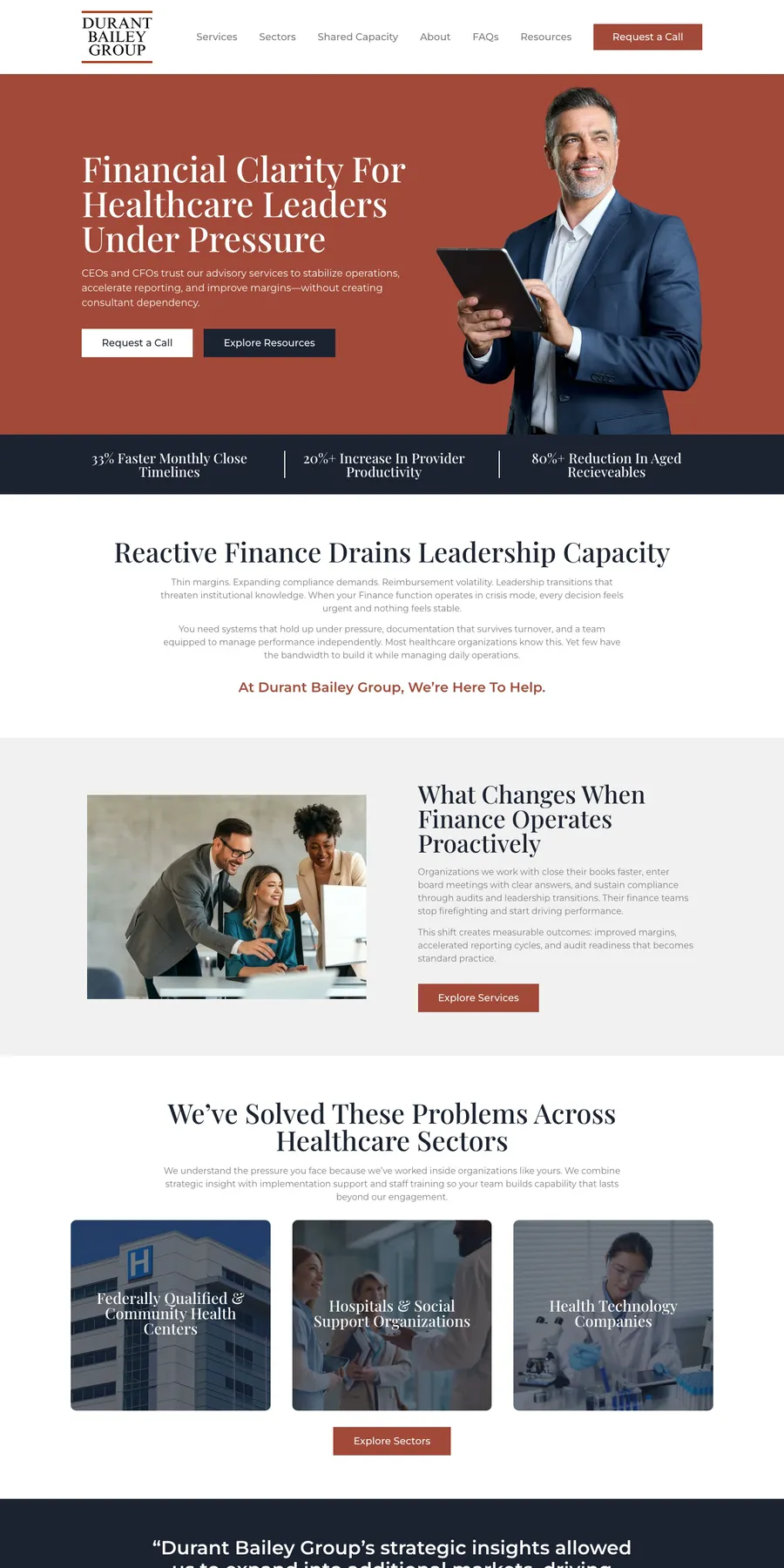 Durant Bailey Group website, full page