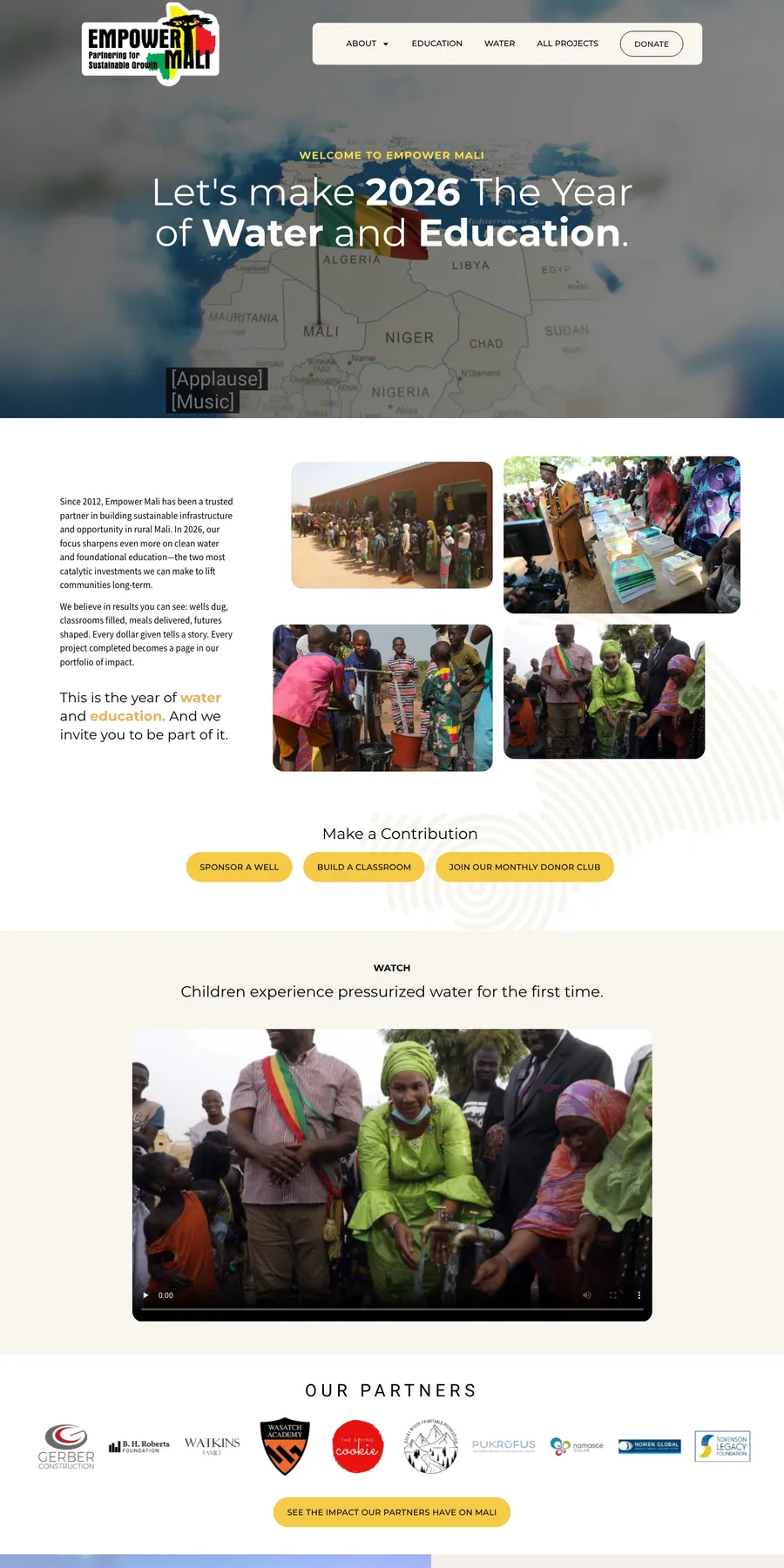 Empower Mali website, full page