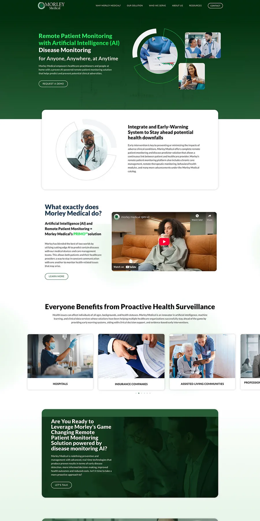 Morley Medical website, full page