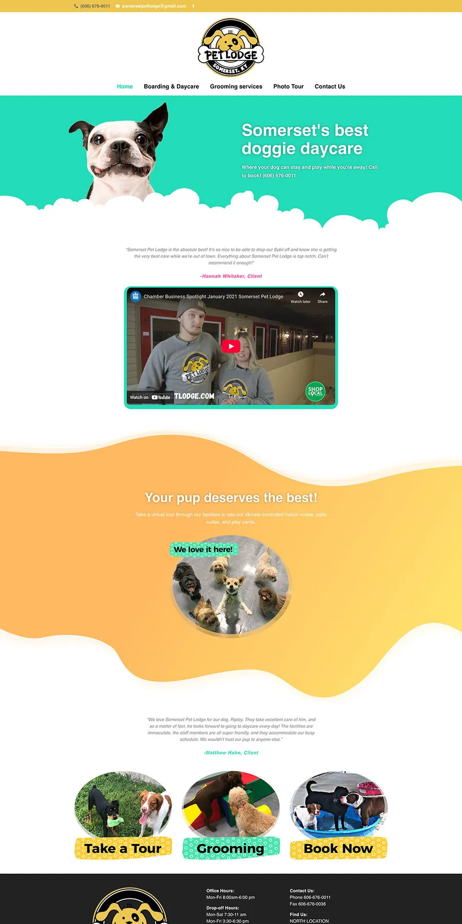 Somerset Pet Lodge website, full page